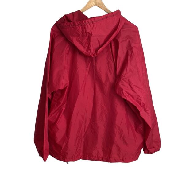 Vintage Mickey Mouse Pullover Nylon Windbreaker Hooded Jacket Red XXL - Picture 9 of 12